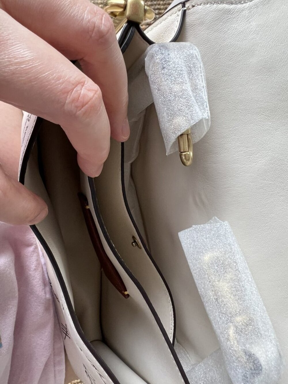 Coach 1941 Rogue 30 Car Sequin Coupe Chalk Cream White Purse 20315 Authentic - Picture 3 of 16